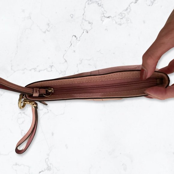 COACH Blush Pink Genuine Leather Wristlet - Picture 5 of 11